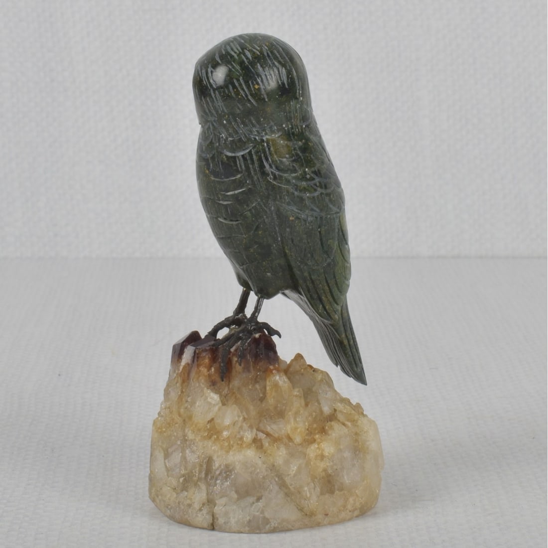Carved Stone Owl Sculpture - 2