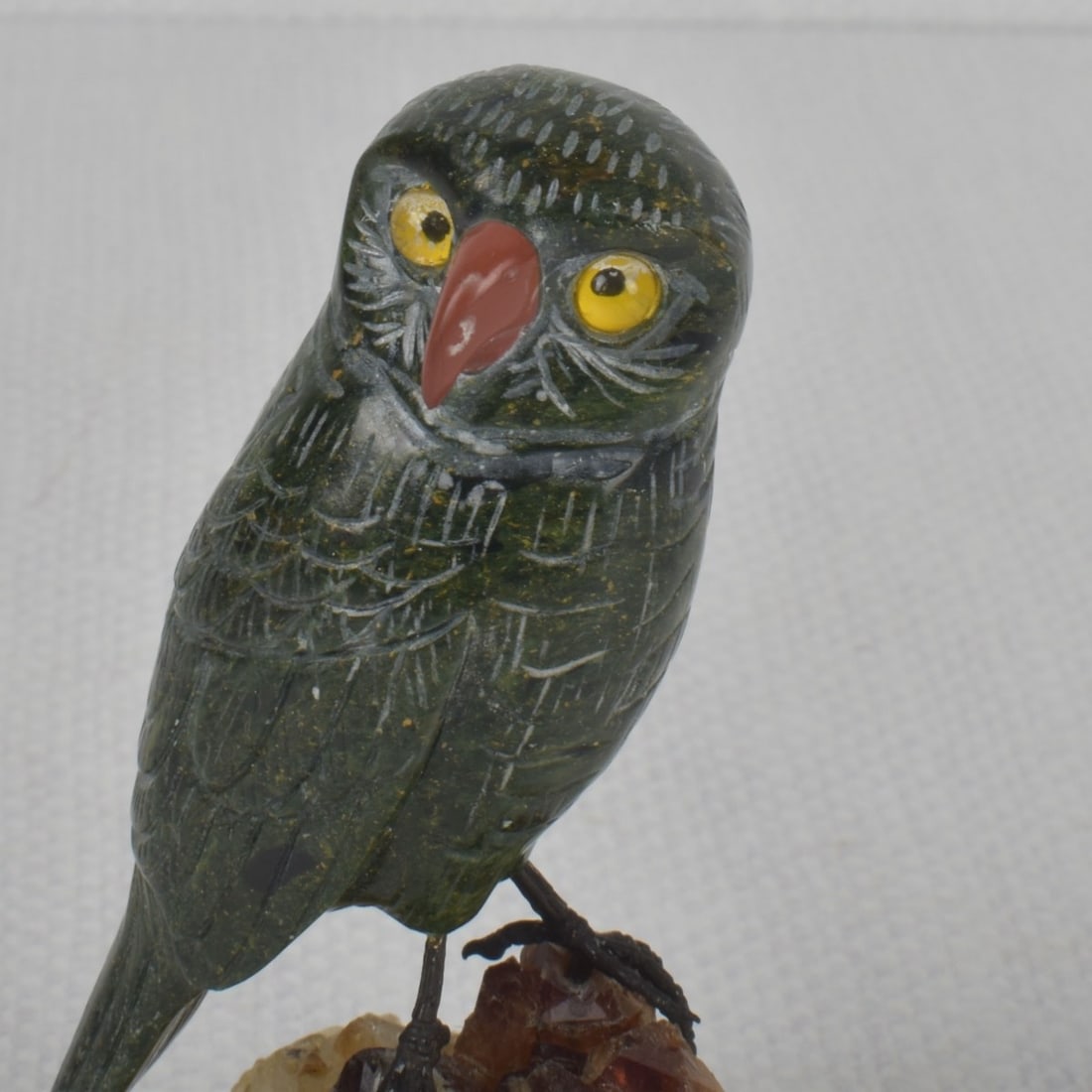 Carved Stone Owl Sculpture - 4