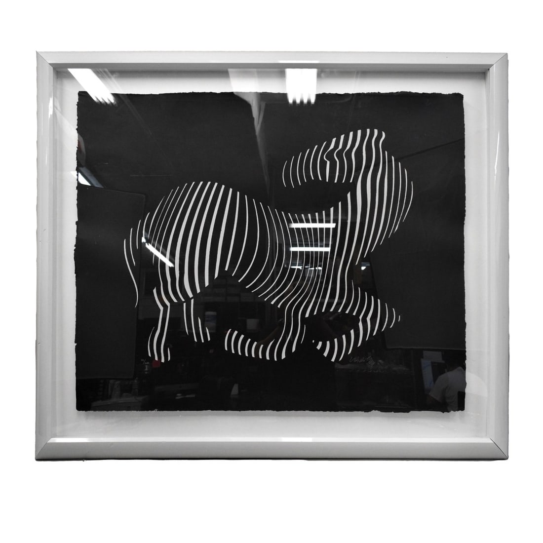 Victor Vasarely (1906 - 1997): Victor Vasarely, Hungarian (1906 - 1997) "Zebra" Cast Relief Artwork, Signed and Numbered 43/200. Sheet size: 31-1/2" x 38-1/4". Frame measures 40-3/4" x 47-3/4". Kodner Galleries offers phone and
