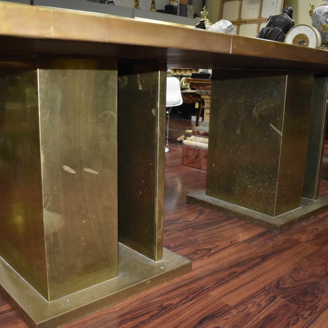Large Custom Brass Dining Table - 4