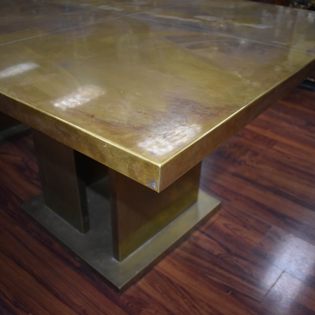 Large Custom Brass Dining Table - 5