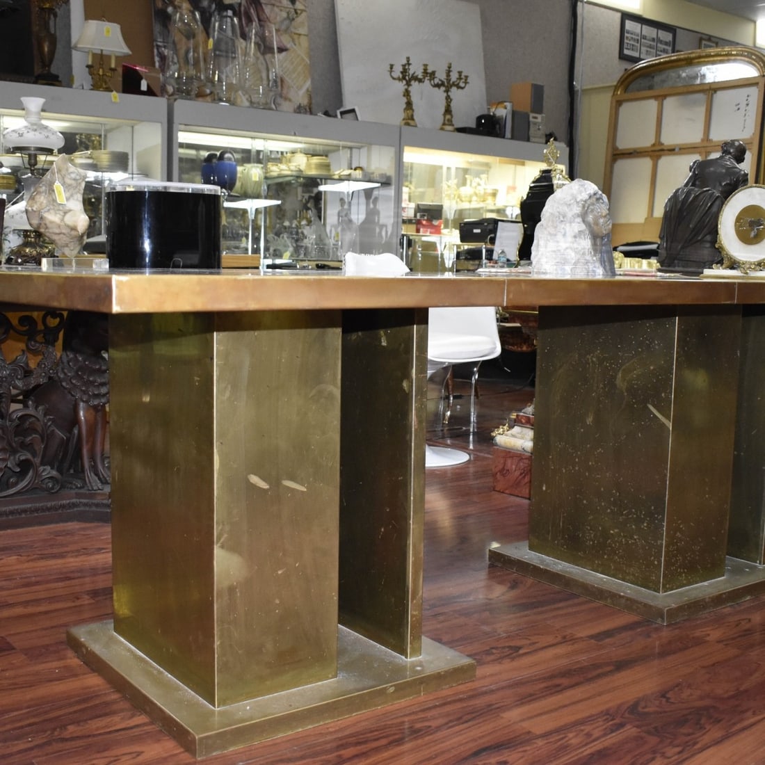 Large Custom Brass Dining Table - 7