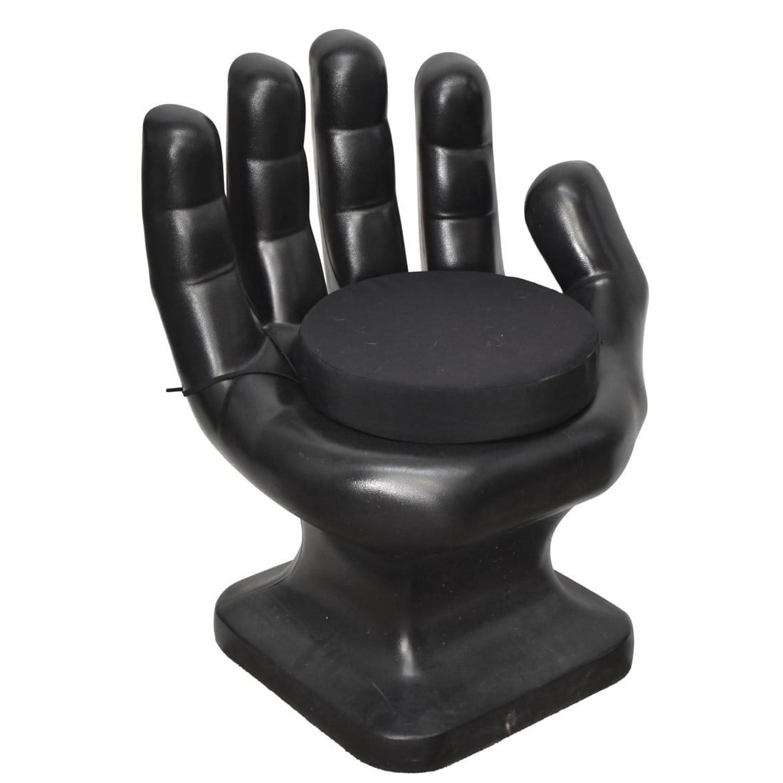 After Pedro Friedeberg Hand Chair: After Pedro Friedeberg Black Painted Hand Chair with Black Foam Cushion. Signed to the bottom. Measures: 31" high, 25" wide, 21" deep, seat height: 16" high. Kodner Galleries offers phone and
