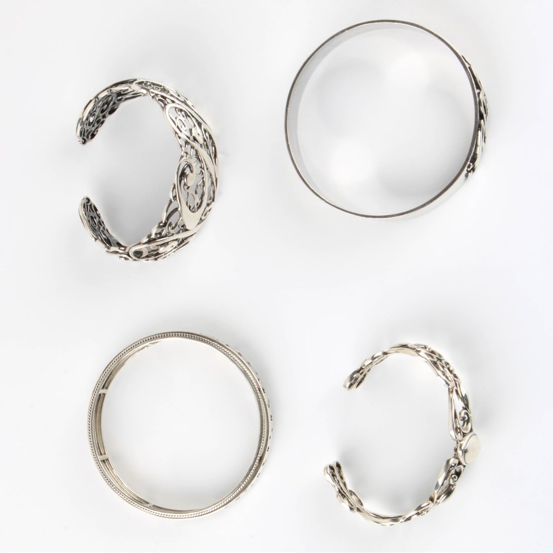 Sterling Bangle Bracelets - 2