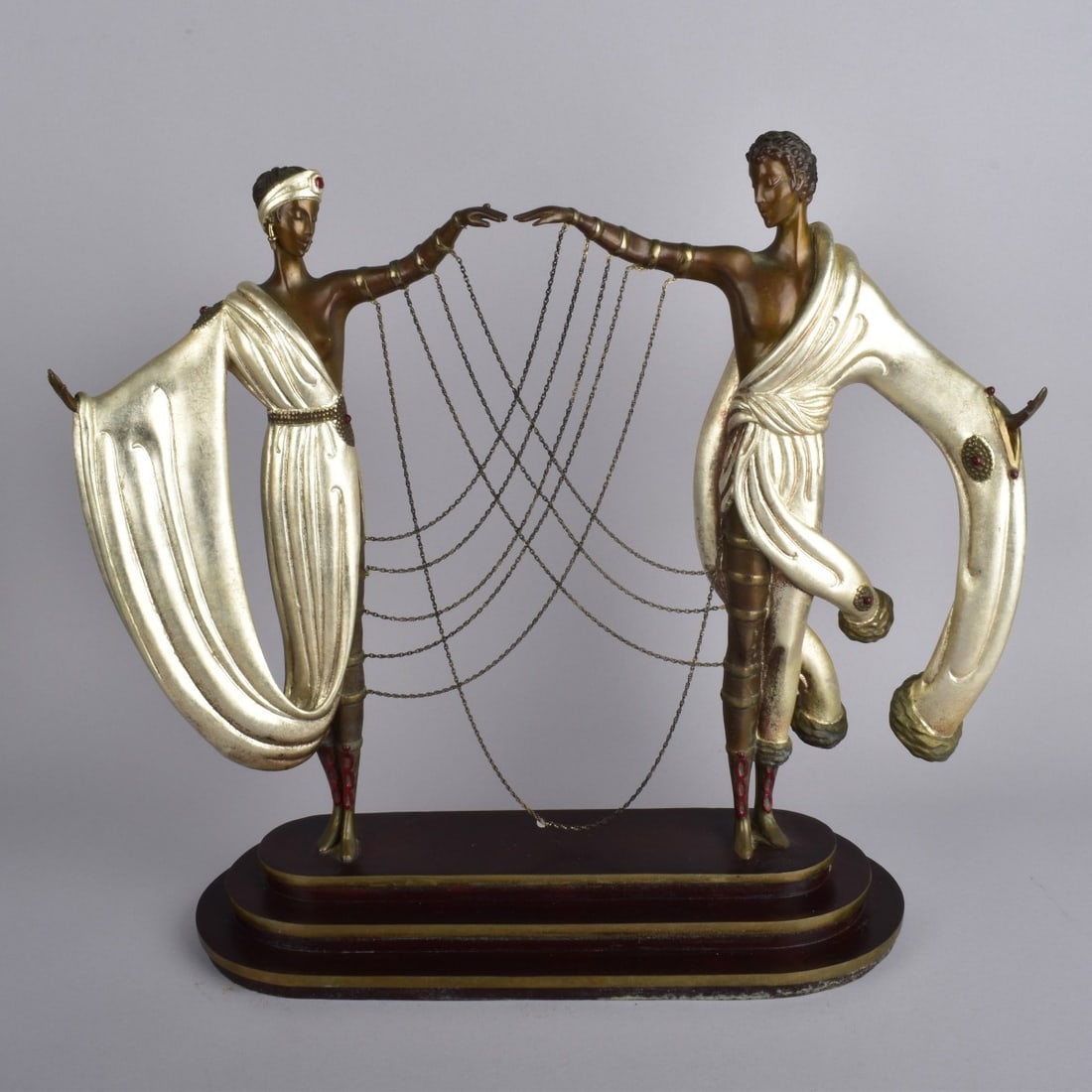 Erte Bronze Sculpture: Romain "Erte" de Tirtoff, Russia/France (1892-1990) "The Wedding" Bronze Sculpture. Signed and numbered 366/375, Published by Fine Art Acquisitions 1986. Overall measures 16-1/4 H" x 17" W x 5-3/4"D.