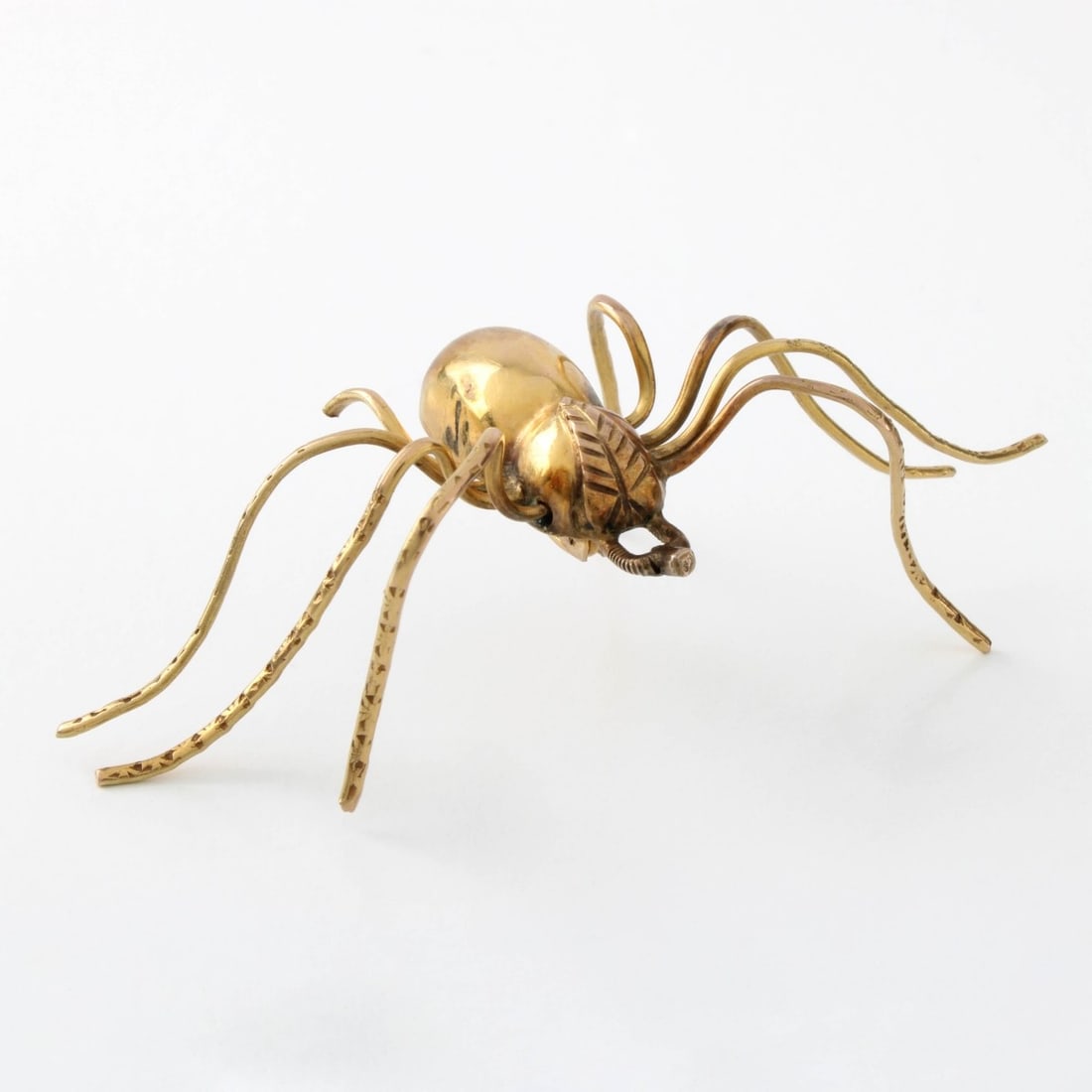 13K Fly Pendant / Pin: Antique 19th Century 13 Karat (tested) Yellow Gold Fly Pendant / Pin. Measures 3/4" H, 2-1/2" W, 1-1/8" L. Approx. weight: 4.92 grams. Kodner Galleries offers phone and absentee bidding at a low, flat