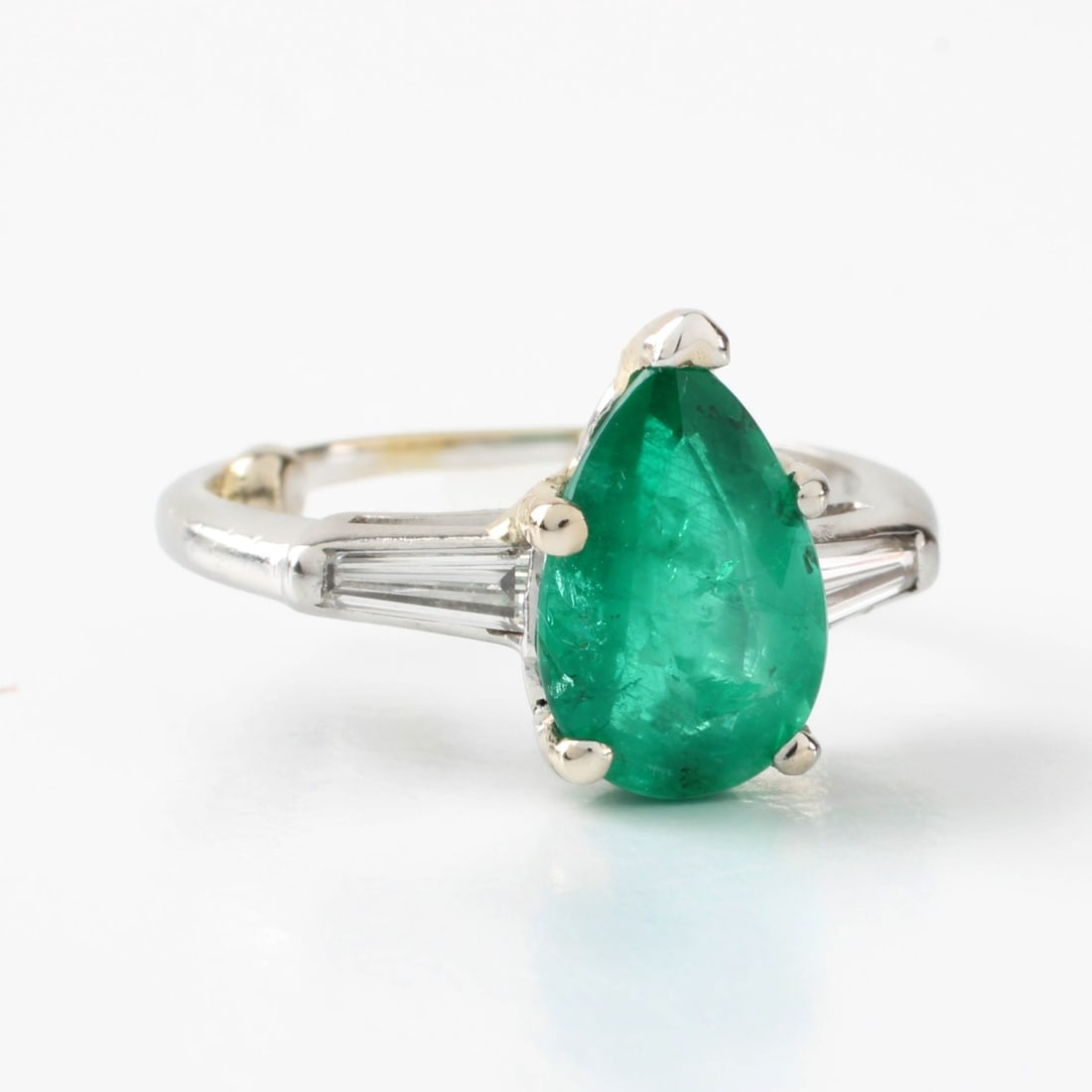 Emerald, Diamond and Plat Ring - 2