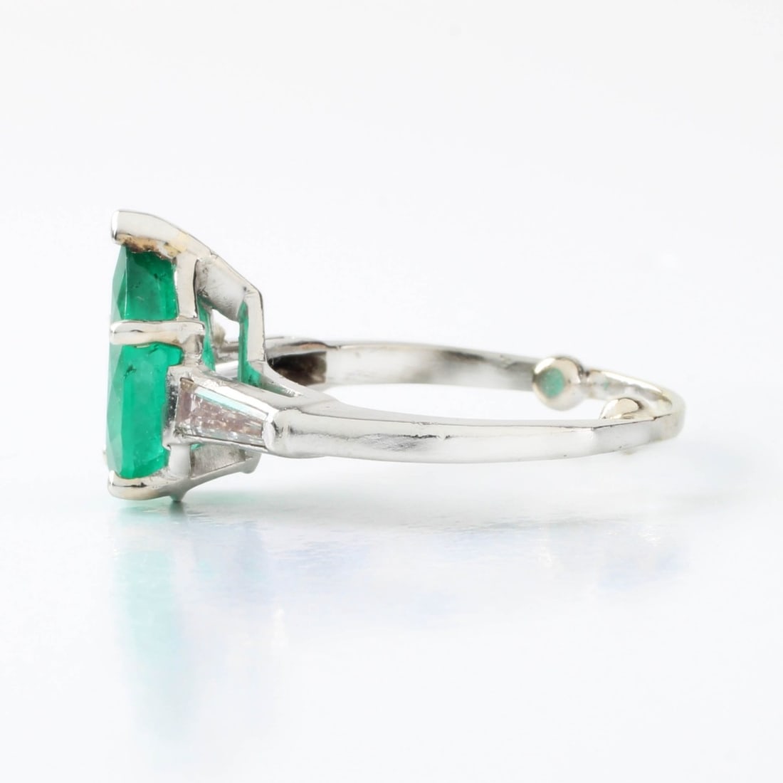 Emerald, Diamond and Plat Ring - 3