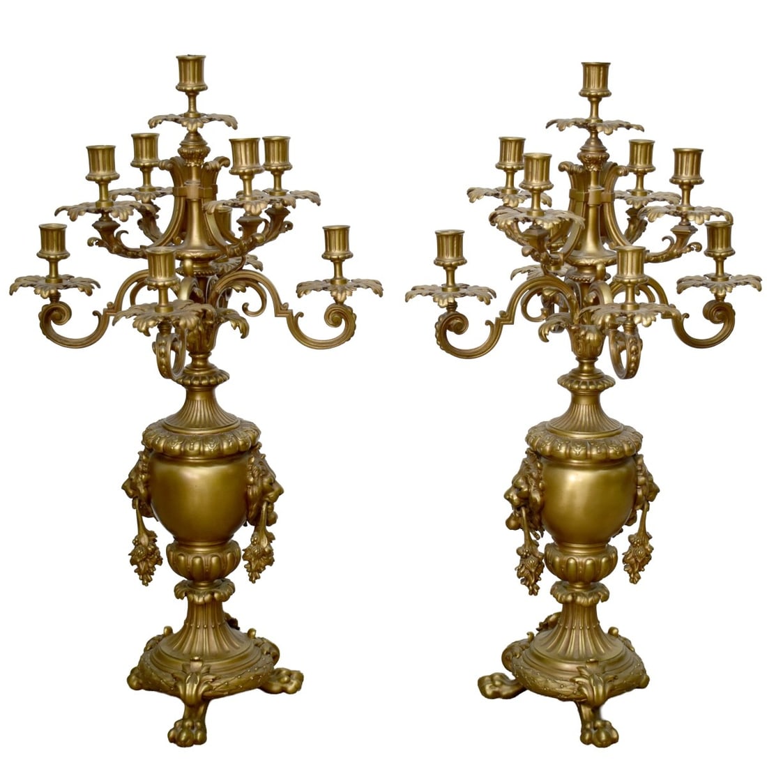 Large Gilt Bronze Candelabra - 2