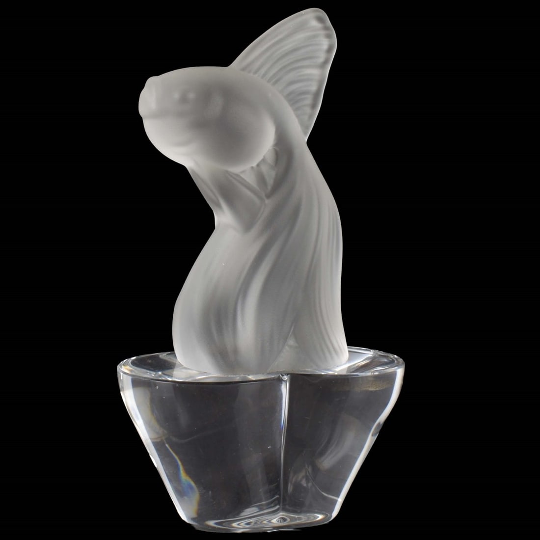 French Sevres Crystal Koi Fish: French Sevres Crystal Koi Fish Sculpture. Signed to base. Measures 7" H, 3-7/8" W. Kodner Galleries offers phone and absentee bidding at a low, flat 21% buyer?s premium without surcharge or hidden
