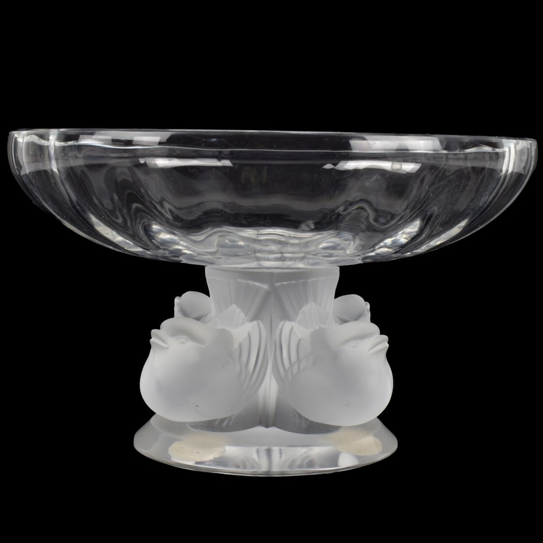 Lalique France Crystal "Nogent" Crystal Bowl: Lalique France Crystal "Nogent" Crystal Bowl in Clear and Frosted Glass. Signed "Lalique France" to the bottom. Measures: 3-1/2" high, 5-1/2" diameter. Kodner Galleries offers phone and absentee