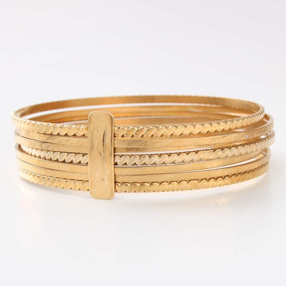 18K Stacked Bangle Bracelets - 2