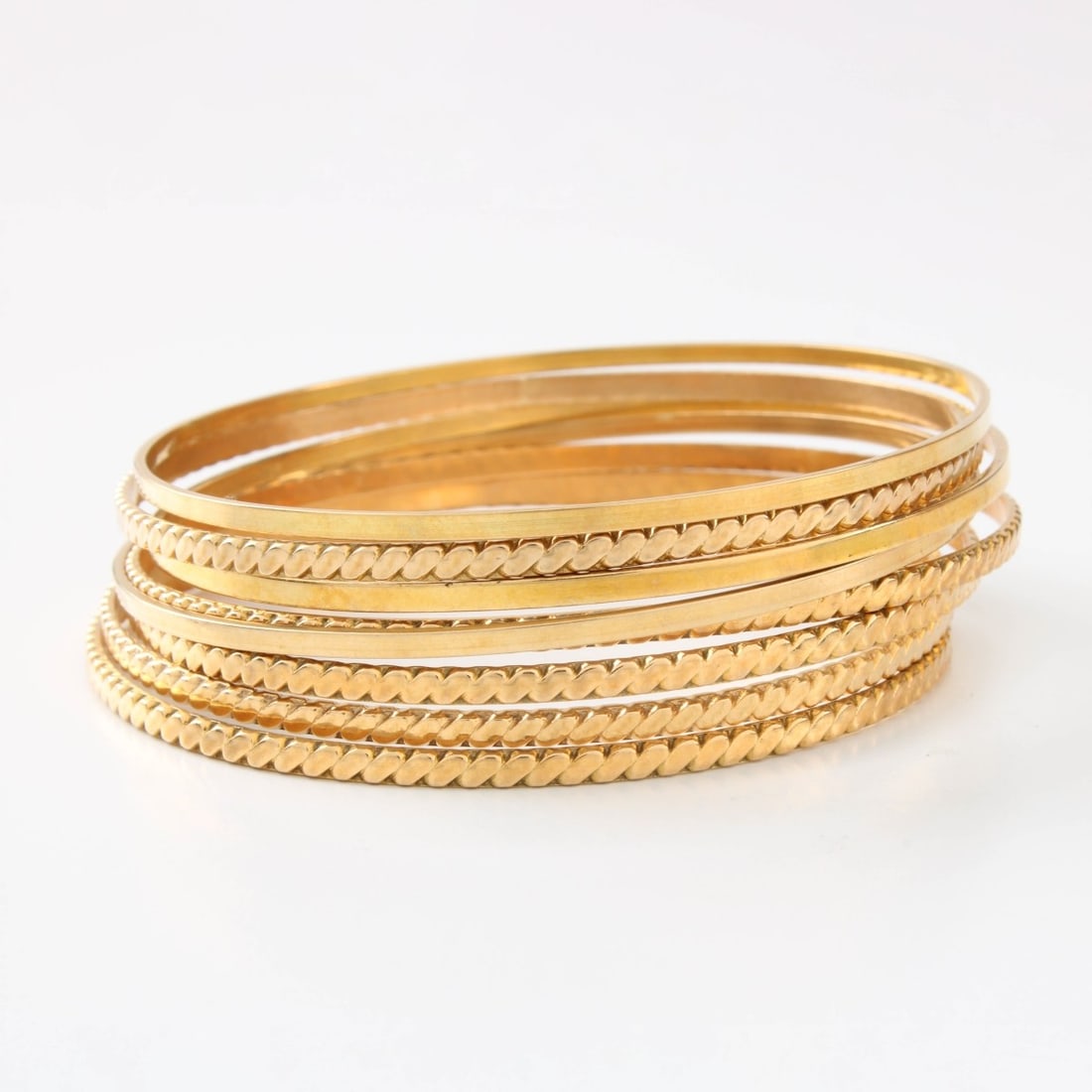 18K Stacked Bangle Bracelets (1 of 3)