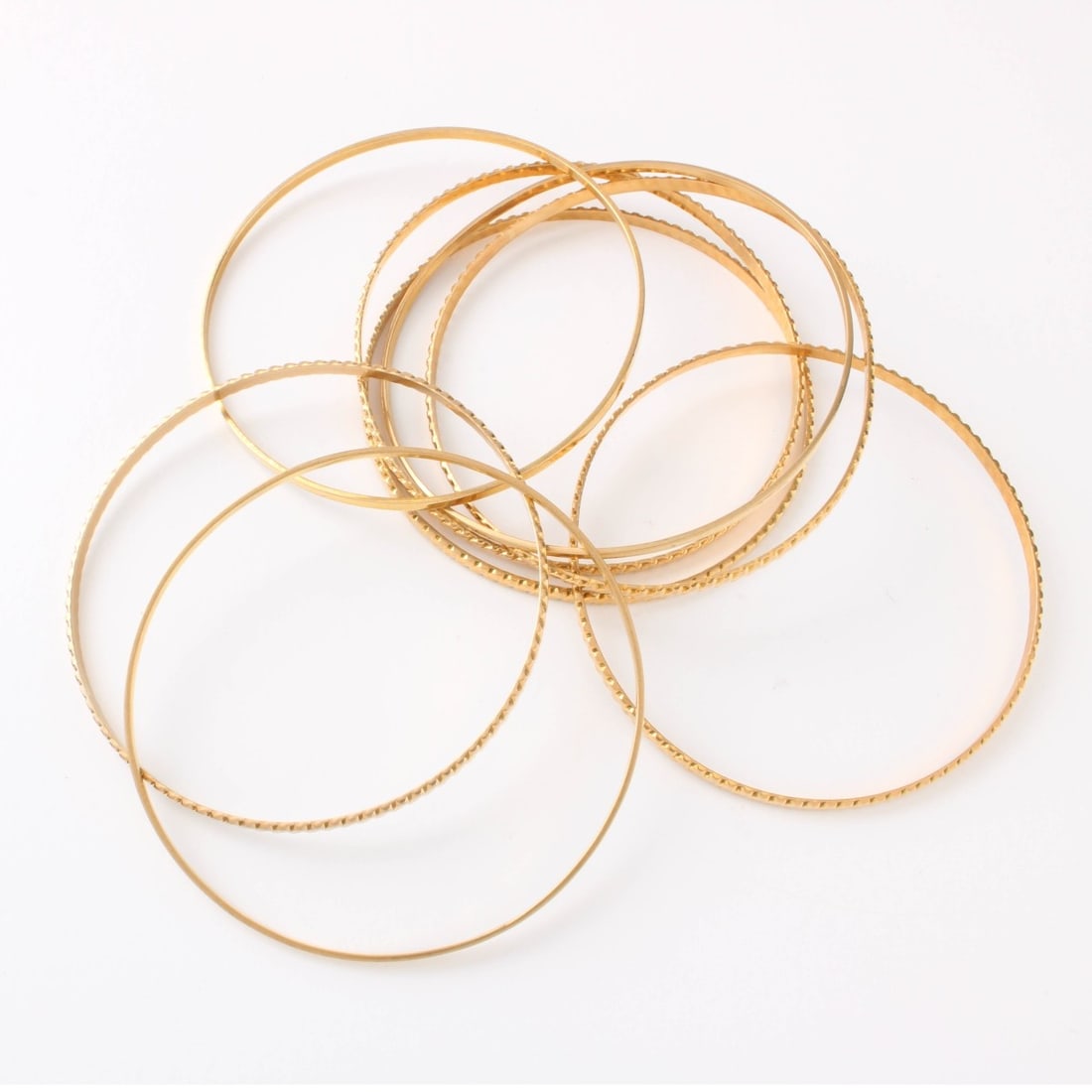 18K Stacked Bangle Bracelets - 3