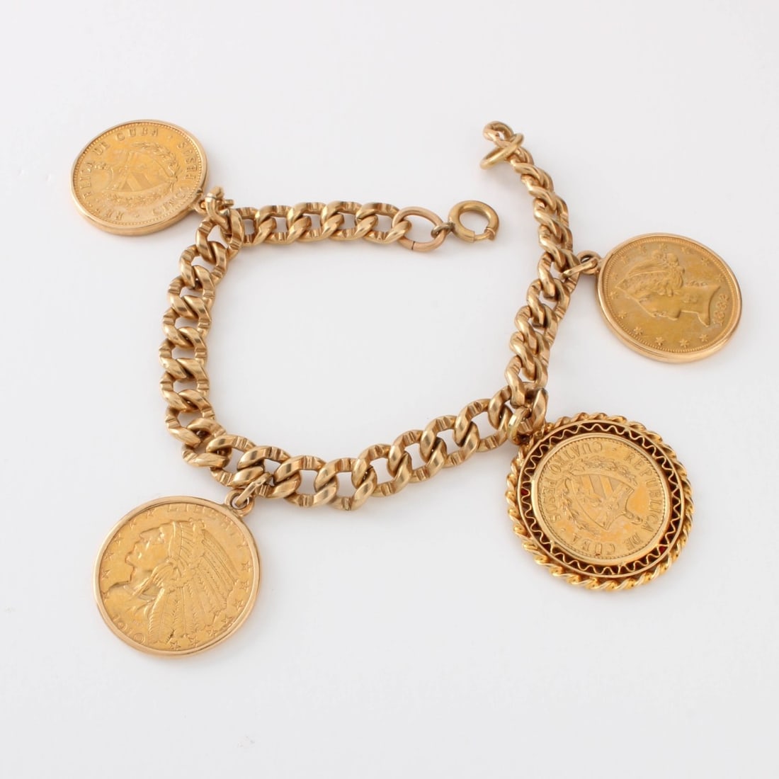 10K and Gold Coin Charm Bracelet (1 of 3)