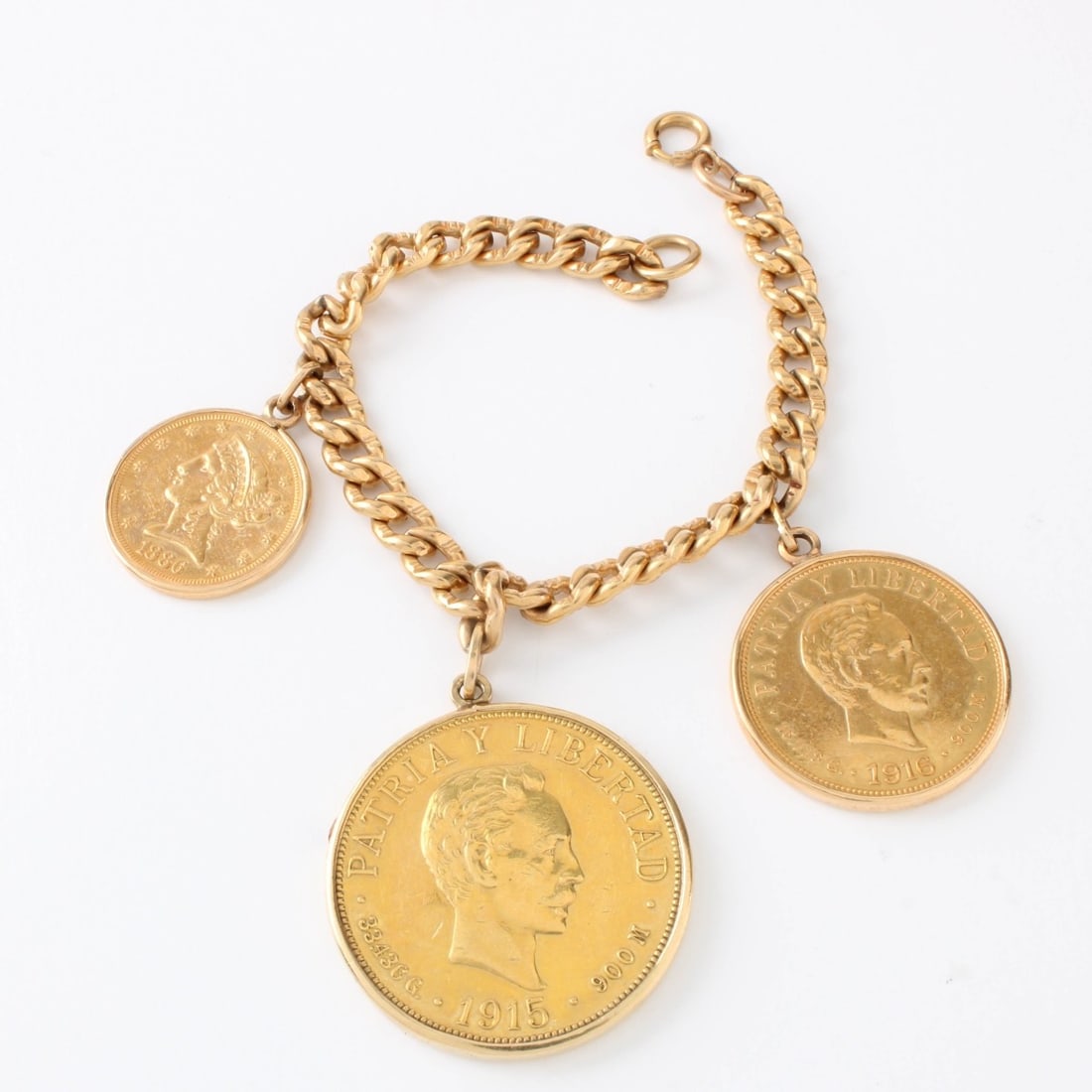 10K and Gold Coin Charm Bracelet (1 of 3)