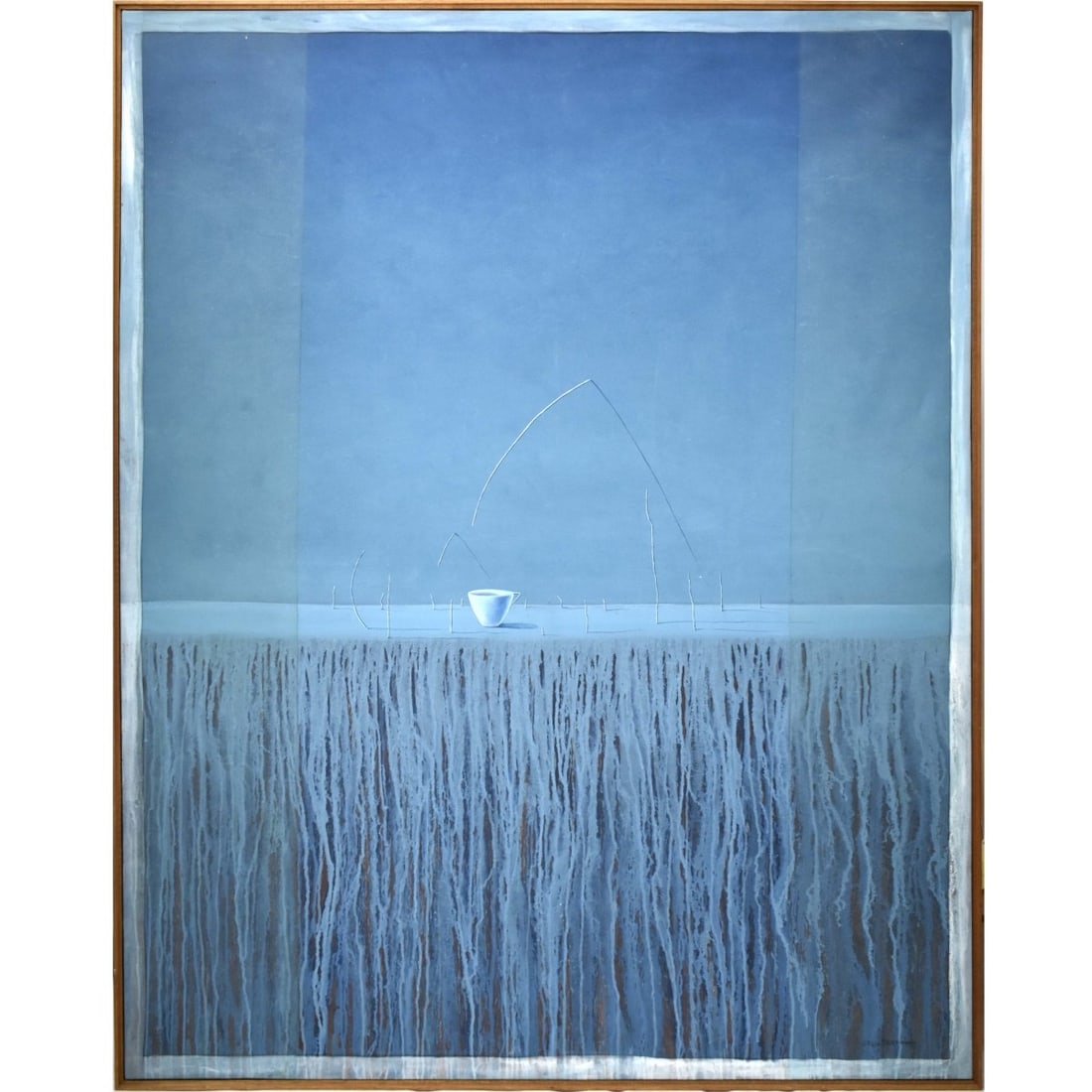 Felix Perdomo, Venezuelan (1956-2015): Felix Perdomo, Venezuelan (1956-2015) Oil on Canvas. Framed. Artist signed bottom right hand corner and dated 2000. Image area measures: 73-1/2" high, 59" wide, frame measures: 75-1/2" high, 61" wide.