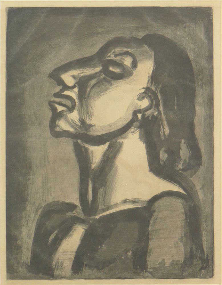 Georges Rouault French (1871-1958) Aquatint "Son Avocat: Georges Rouault French (1871-1958) Aquatint "Son Avocat en Phrases Creuses Clame sa Totale Inconscience" 72c, Chapon/Rouault. Unsigned. Very Good Condition. Measures 22 Inches by 16-7/8 Inches, Frame