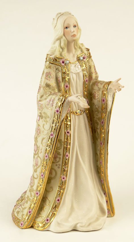 Limited Edition Cybis Bisque Porcelain "Desdemona": Limited Edition Cybis Bisque Porcelain "Desdemona" Figure Hand Painted and Gilt Decorated. Signed Under Base (pad was added later for protection) Very Good Condition. Measures 14 Inches Tall. Shipping