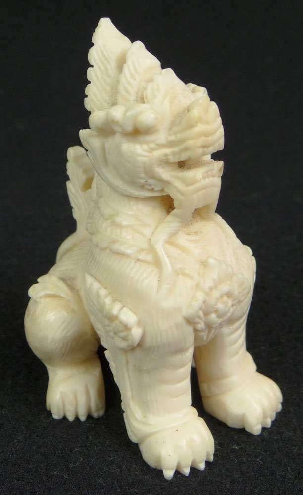 Miniature Carved Ivory FooDog. Unsigned. Very Good Aug 28, 2013