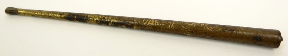 Rare Early 20th Century Tiffany Studios New York Gilt: Rare Early 20th Century Tiffany Studios New York Gilt Bronze Pen in the "Pine Needle" Pattern. Signed LCT and #907. Good Condition. Needs a Good Cleaning. Measures 6-1/2 Inches Long. Shipping $26.00