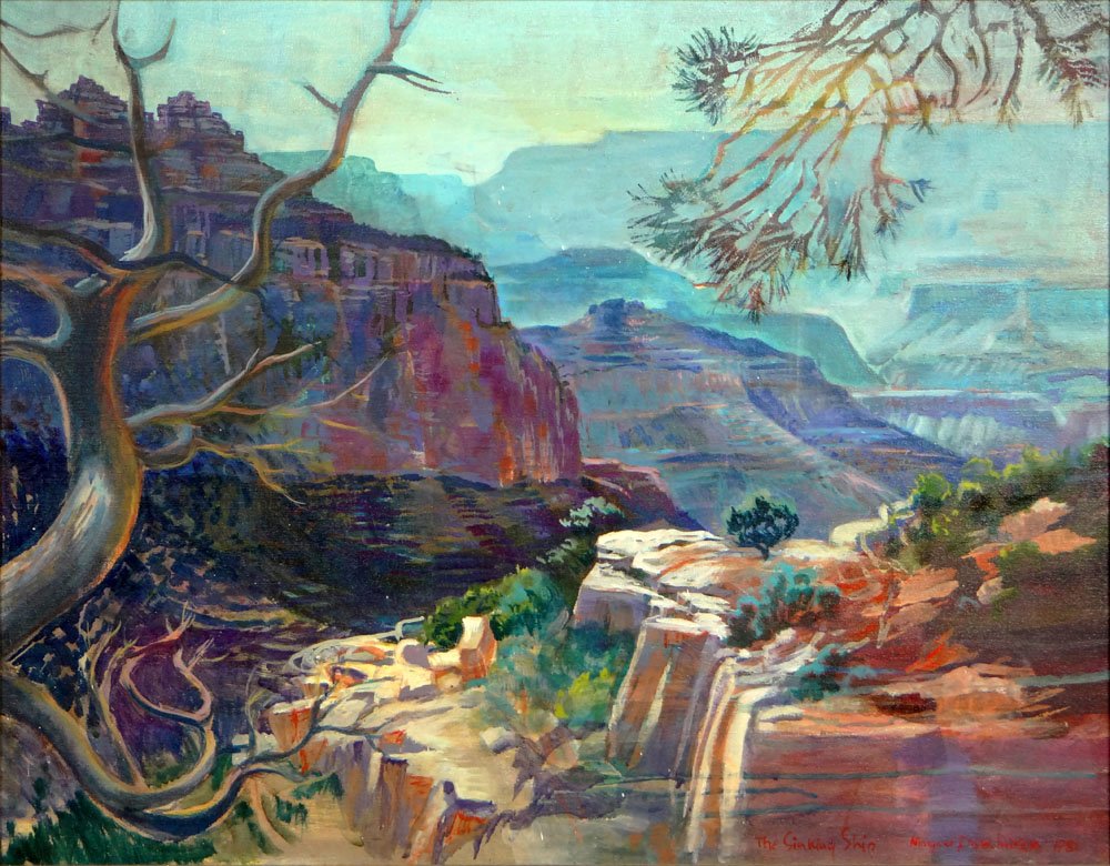 Margaret Davis Aikin American. Oil on Canvas. "The: Margaret Davis Aikin American. Oil on Canvas. "The Sinking Ship" Grand Canyon Scene. Signed Lower Right and Dated 1981. Very Good Condition. Shipping $95.00