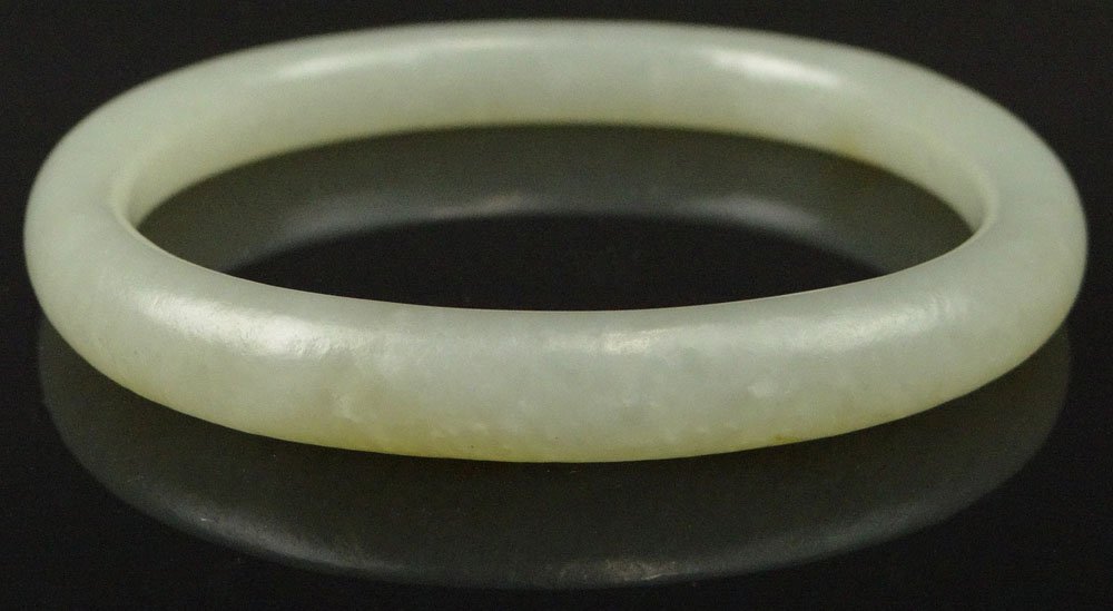 Chinese Pale Celadon Jade Oval Bangle. Unsigned. Good: Chinese Pale Celadon Jade Oval Bangle. Unsigned. Good Condition or Better. Interior Width 2-3/8 Inches. Shipping $28.00