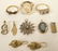 Eight (8) Miscellaneous Pieces of 14 Karat Gold Jewelry