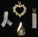 Four (4) Diamond and 14 Karat Gold Pendants. Including: - 2