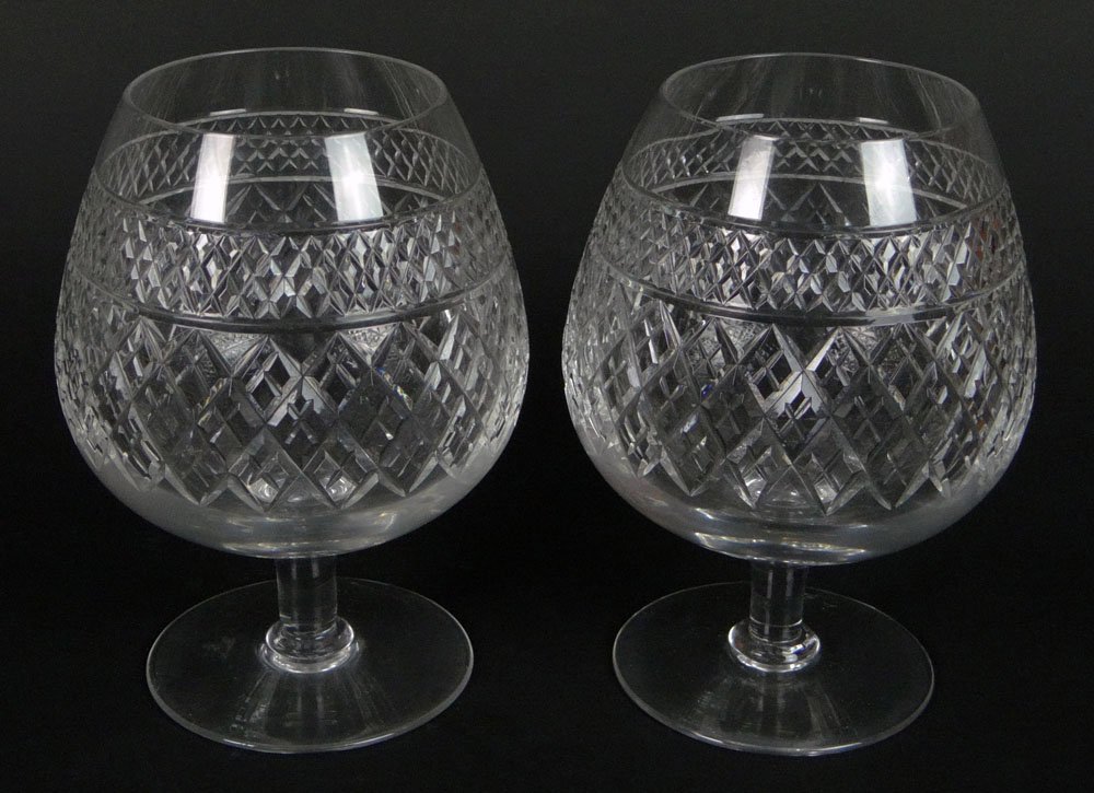 Two (20) Cut Crystal Glass Brandy Snifters. Marked: Two (20) Cut Crystal Glass Brandy Snifters. Marked Tudor Made in England. Very Good Condition. Each Measures 6 Inches Tall by 4 Inches Wide. Shipping $28.00