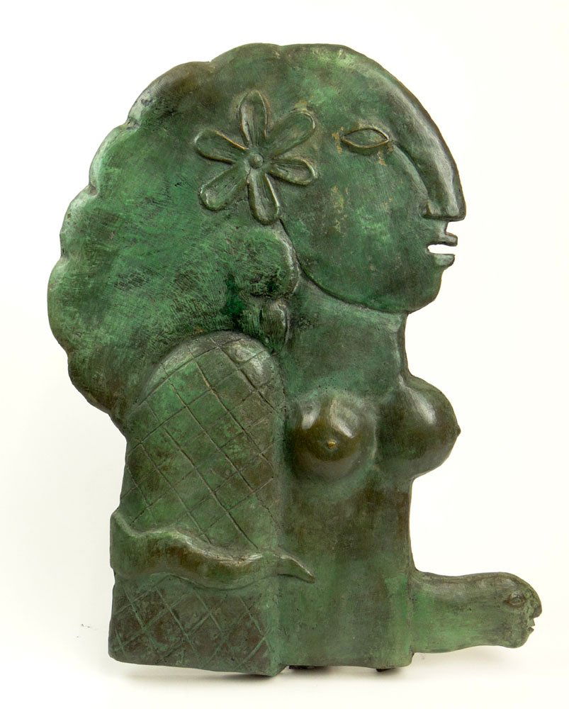 Telossa (Jesus Botello Sanchez) Mexican (1936-) Bronze: Telossa (Jesus Botello Sanchez) Mexican (1936-) Bronze Sculpture "Adam and Eve" Signed Tellosa and Numbered 1/1 90 En Verso. Very Good Condition Measures 21 Inches Tall by 16 Inches Long. Shipping $11