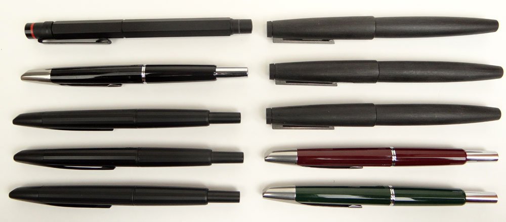 Collection of Ten (10) Miscellaneous Pens Including:: Collection of Ten (10) Miscellaneous Pens Including: Three (3) Namiki Japan Retractable Fountain Pens with 12 Karat Gold Nibs, Three (3) Unsigned Fountain Pens which I would guess are Namiki Japan, Th