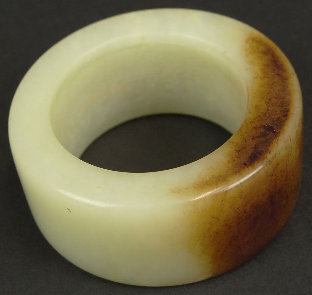 Chinese Jade Ring/Toggle. Unsigned. Good Condition or: Chinese Jade Ring/Toggle. Unsigned. Good Condition or Better. Measures 2-1/8 Inches Diameter and 1 Inch Wide. Shipping $28.00