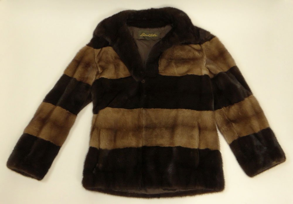 Vintage Ben Kahn Two Tone Mink Jacket. The Zippered: Vintage Ben Kahn Two Tone Mink Jacket. The Zippered Jacket With Light and Dark Brown Fur. There is No Size Label in this Garment. It Should fit a Size Medium Please Check Measurements. Original Ben Ka