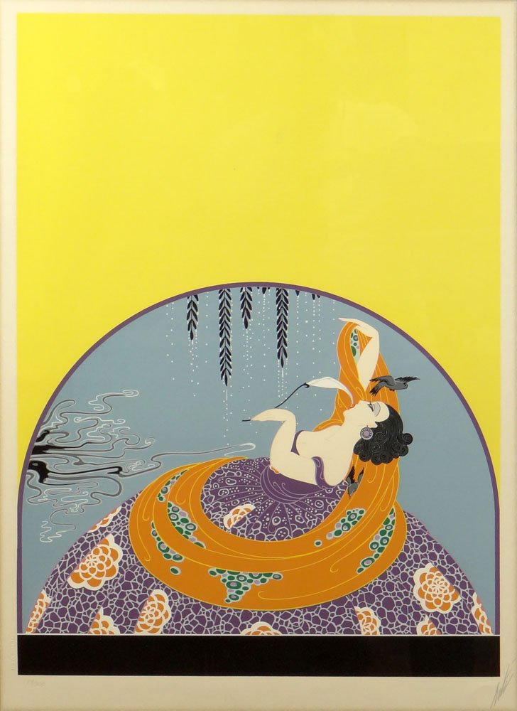 ErtÃ© (Romain de Tirtoff), Russian, (1892-1990): ErtÃ© (Romain de Tirtoff), Russian, (1892-1990) Serigraph "After The Rain" Pencil Signed Lower Right, and Numbered 189/300, also Blindstamps of the Publisher, Circle Fine Arts, 1979, Chicago Lower L