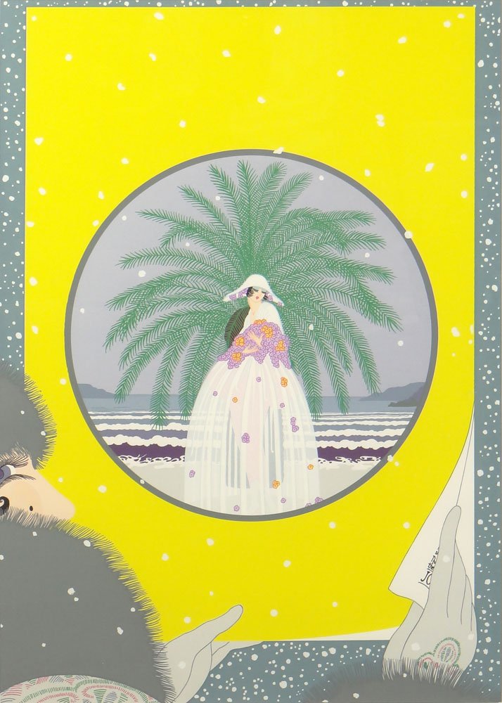 ErtÃ© (Romain de Tirtoff), Russian, (1892-1990) Color: ErtÃ© (Romain de Tirtoff), Russian, (1892-1990) Color Serigraph "Riviera" Pencil Signed Lower Right, Numbered CXXI/CLXXXII (121/182) and also with the Blindstamps of the Publisher, Circle Fine Arts,