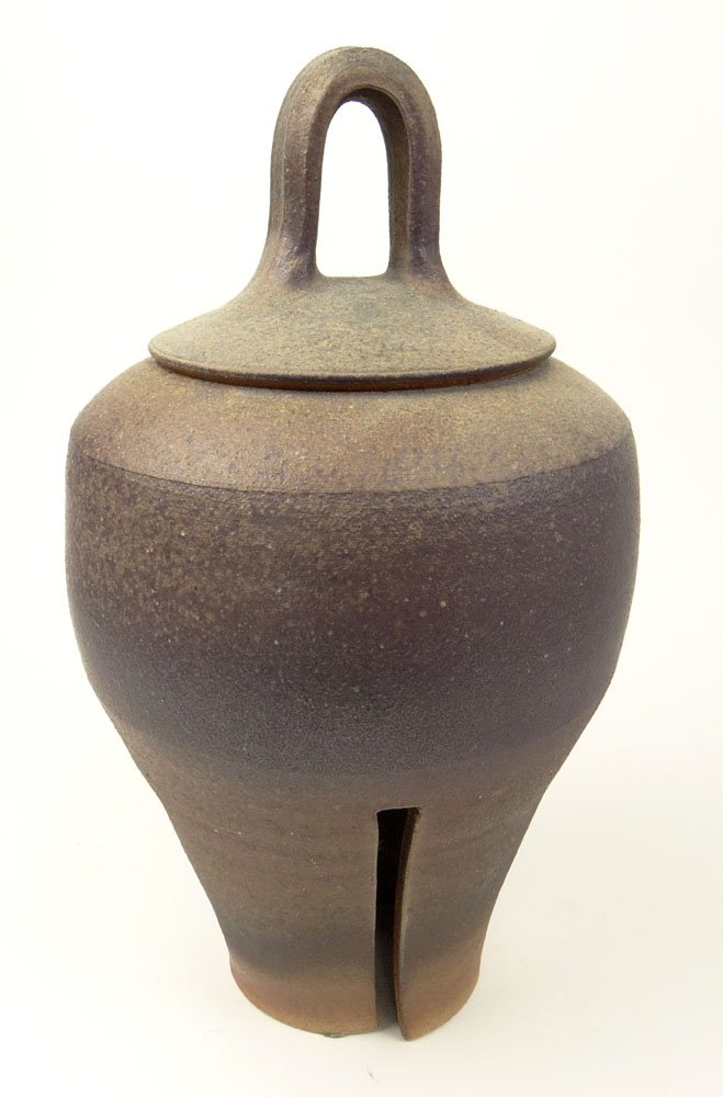 Karen Karnes, American (1925 - ) Ceramic Lidded Vessel: Karen Karnes, American (1925 - ) Ceramic Lidded Vessel Signed with Initials Good Condition. Measures 15 Inches Tall, 8 Inches diameter. Shipping $82.00