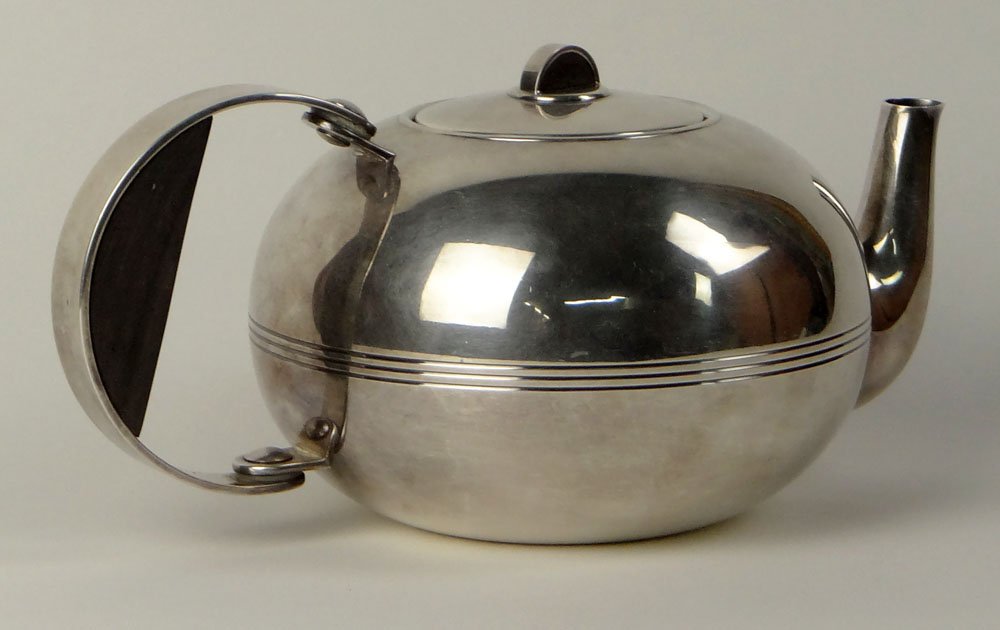 Christofle SilverPlate Art Deco Tea Pot with Strainer