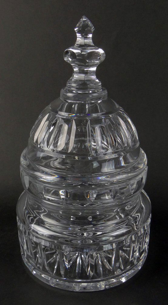 Waterford US Capitol Dome Biscuit Barrel, Covered Candy: Waterford US Capitol Dome Biscuit Barrel, Covered Candy Jar. Stamped Waterford to Base. Good Condition. No Chips or Cracks. Measures 9-1/2 Inches Tall by 6 Inches in Diameter at Base. Shipping $85.00
