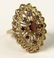 Antique Style 14 Karat Yellow Gold and Garnet Filigree - 7