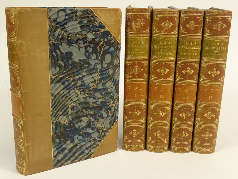 Antique Books Les Miserables Five (5) Volume Set 1892: Antique Books Les Miserables Five (5) Volume Set 1892 by Victor Hugo. Boston: Little, Brown and Company. University Press: John Wilson and Son, Cambridge. Library Edition Hardback Half Leather Books,