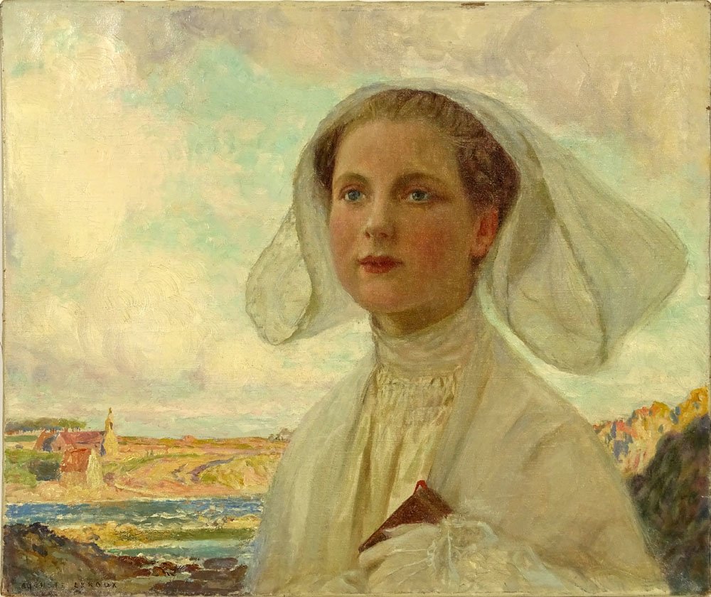 Auguste Leroux, French (1833-1905) Oil on Canvas: Auguste Leroux, French (1833-1905) Oil on Canvas "Beauty in Landscape" Signed Lower Left Auguste Leroux. Unframed. Good Condition. Measures 15 Inches by 18 Inches. Shipping $85.00