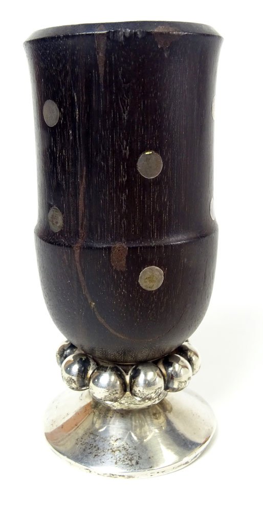 William Spratling, American (1900-1967) Circa 1950's: William Spratling, American (1900-1967) Circa 1950's Sterling Silver and Rosewood Cigarette Holder. Maker's Mark to Base. Minor Irregularity to Base Otherwise Good Condition. Measures 4-1/2 Inches Tal