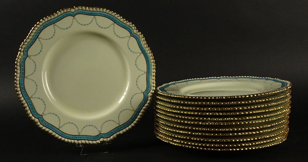 Set of 12 Spode Dinner Plates Pattern Y1193. Signed: Set of 12 Spode Dinner Plates Pattern Y1193. Signed Spode Copeland China England. Good Condition. Measures 10-1/2 Inches Diameter. Shipping $120.00