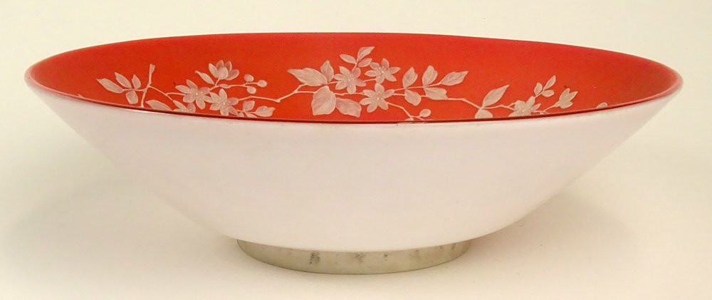 Antique Thomas Webb Enameled Cased Glass Bowl. Pontil: Antique Thomas Webb Enameled Cased Glass Bowl. Pontil Bottom. Unsigned. Measures 10-1/4 Inches Diameter. Shipping $65.00
