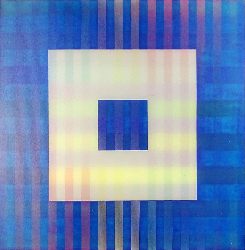 Yaacov Agam, Israeli (1928) Limited Edition Agamograph: Yaacov Agam, Israeli (1928) Limited Edition Agamograph from the Big Bang Series. Signed Lower Right. Numbered 13/25 Lower Left. Good Condition or Better. Measures 12-5/8 Inches Tall and 12-5/8 Inches