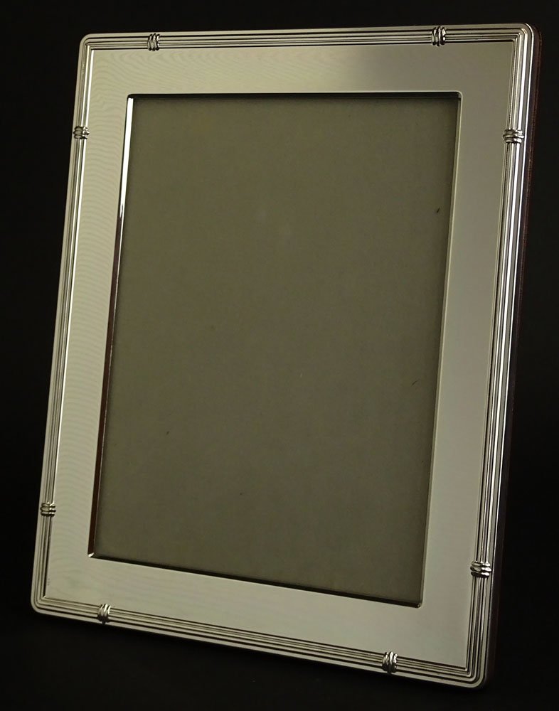 Christofle Silver Plate Picture Frame. Signed: Christofle Silver Plate Picture Frame. Signed Christofle France. Original Box. Very Good Condition. Measures 12 inches by 9-3/4 Inches. Holds a 9-1/4 Inches by 7 Inches Photo. Shipping $45.00