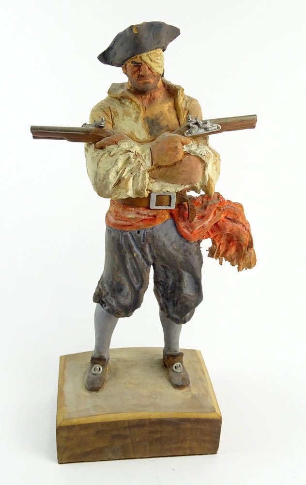 Clement H. Donshea, American (1891-1970) Original: Clement H. Donshea, American (1891-1970) Original Single Wood Carving Figure "Pirate" Signed and inscribed 'Original Wood Carving by Clement H. Donshea' (on the base). Good Condition. Measures 11 Inch