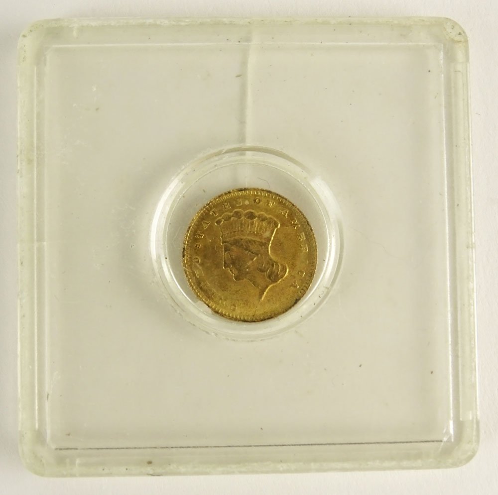 1868 One (1) Dollar Indian Head Gold Coin, Type 3. Good (1 of 2)