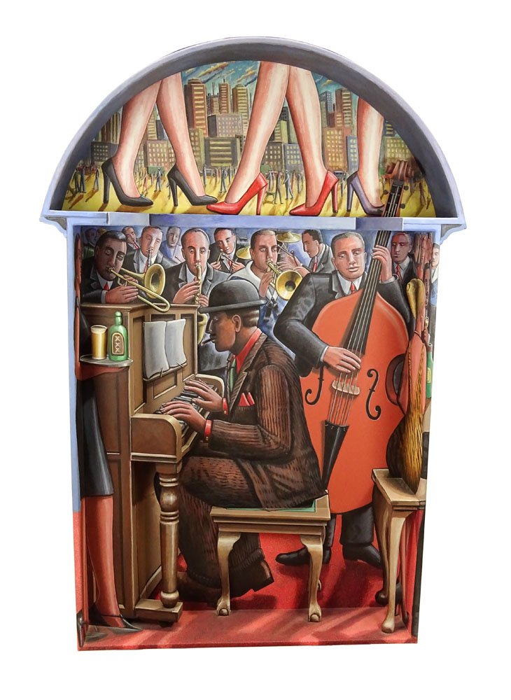 P. J. Crook, British (b 1945) Mixed Media "Piano (1 of 7)